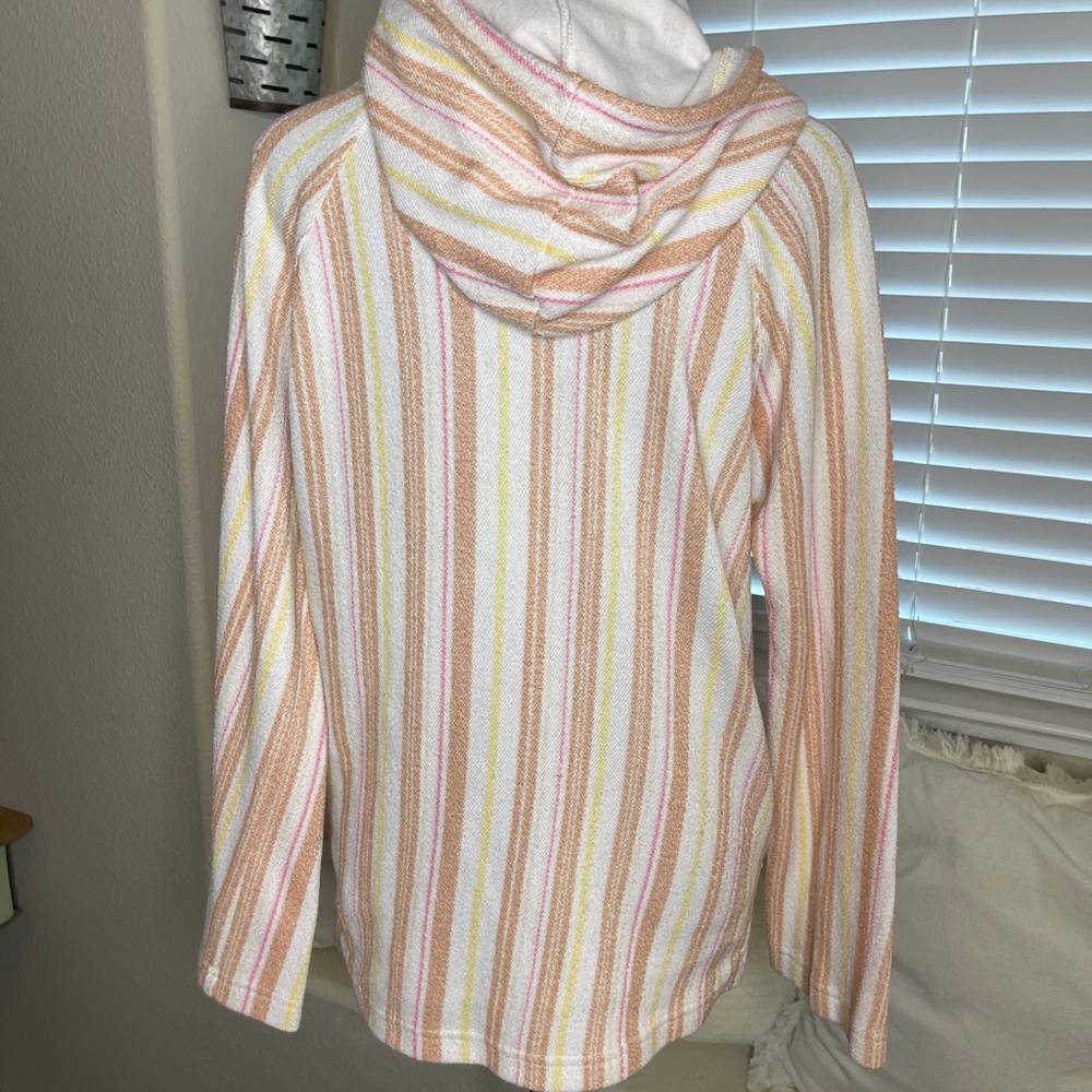 Roxy Wild & Free Boho Hippie Poncho Striped Hoodie - Picture 7 of 9